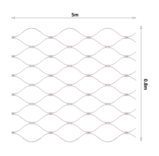 Lanková sieť, 0,8 x 5 m, oko 50 x 50 mm, ø 2 mm, AISI 316