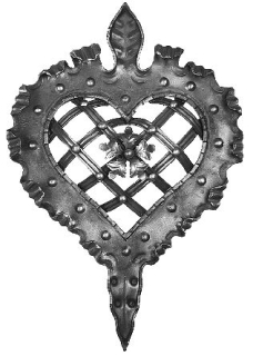 Ornament plechové srdce 510 x 370 mm, bez povrchovej úpravy