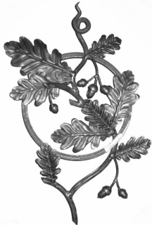 Ornament dub 490 x 330 mm, kruh ø 250 mm, 12 x 12 mm