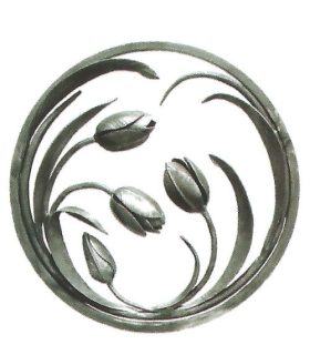 Ornament tulipán, kruh ø 385 mm, 12 x 12 mm