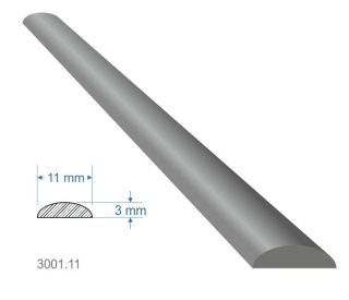 Pásovina oblá D, 11 x 3 x 3000 mm, mäkká