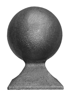 Guľa ozdobná, H = 128 mm, podstavec 80 x 80 mm, dutá