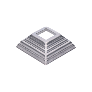Krytka plechová, 80 x 80 x 29 mm, diera 27 x 27 mm, výlisok