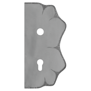 Štít 250 x 125 x 3 mm, rozteč 90 mm, zdobený, pravý