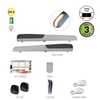 900KRAY2524ER RAYKIT pre dvojkrídlovú bránu do 2,5 m/krídlo
