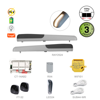 900KRAY2524ER + WIFI pre dvojkrídlovú bránu do 2,5 m/krídlo