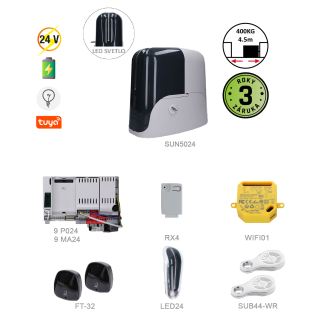 900KSUN5024ER + WIFI pre posuvnú bránu do 4,5 m/500 kg