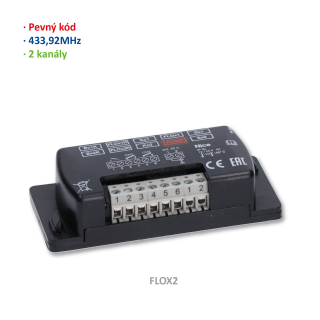 Prijímač externý, 2-kanálový, pevný kód, 433 MHz