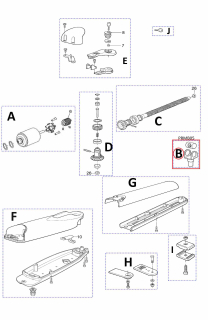 PRMB05 kit vidlička a matica pre MB4015/ MB4615/MB5015/..