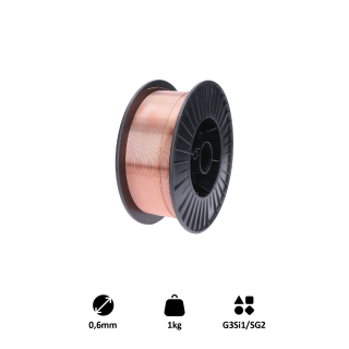 Drôt zvárací 0,6 mm, MIG/MAG(CO2), G3Si1/SG2, 1 kg