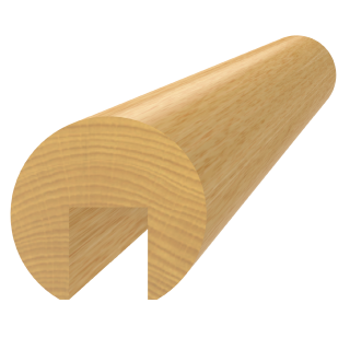 DOPREDAJ! Drevený profil ø 42 x 3000 mm (17 x 20 mm), brúsený buk